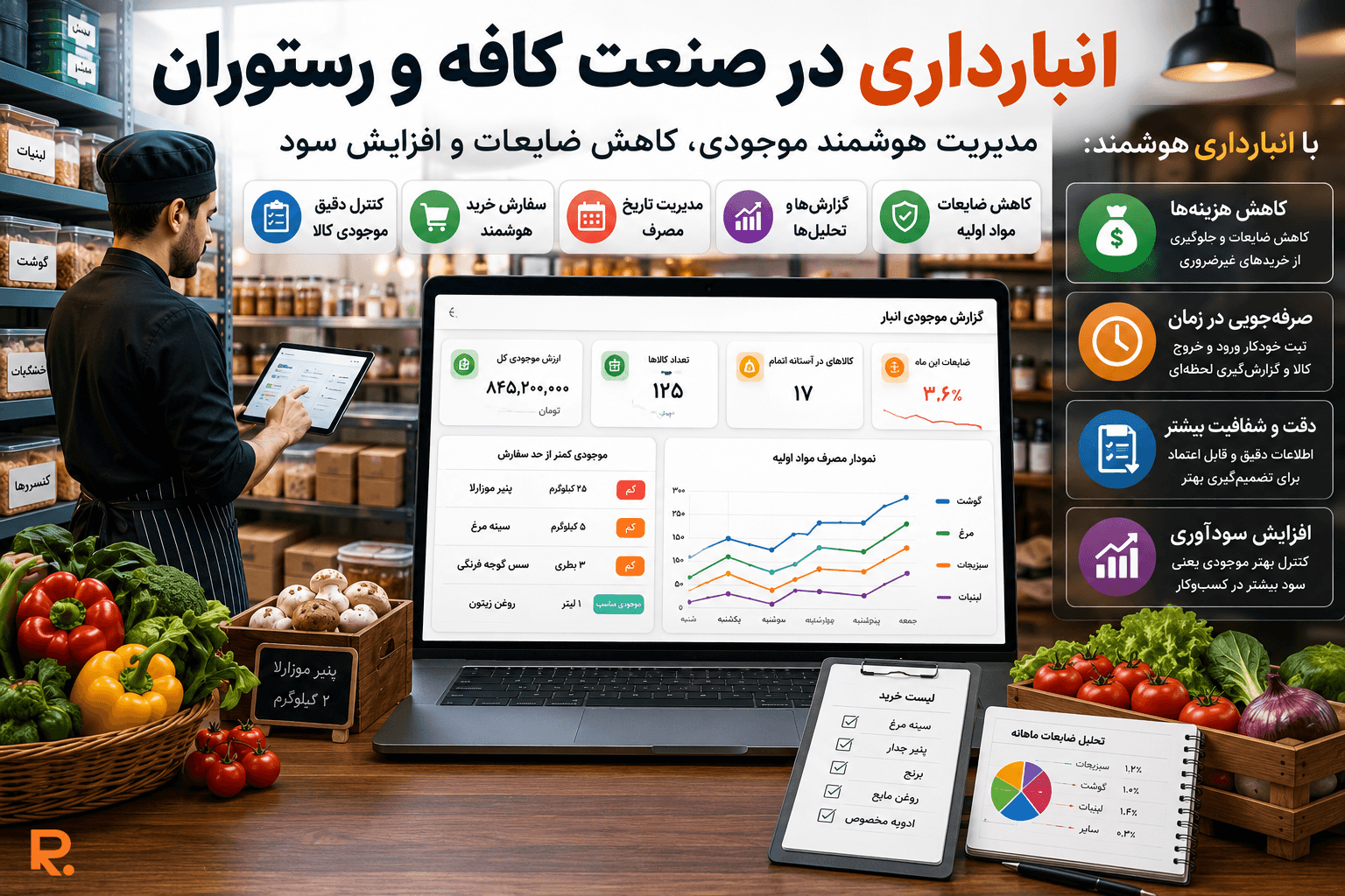 انبارداری در کافه و رستوران با هوش مصنوعی رستیار